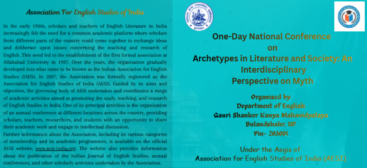1 Day National Conference on Archetypes in Literature and Society: An Interdisciplinary Perspective on Myth